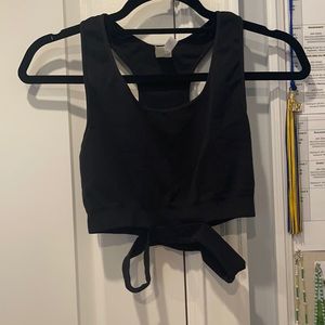 Black racer back tank with cut out sides